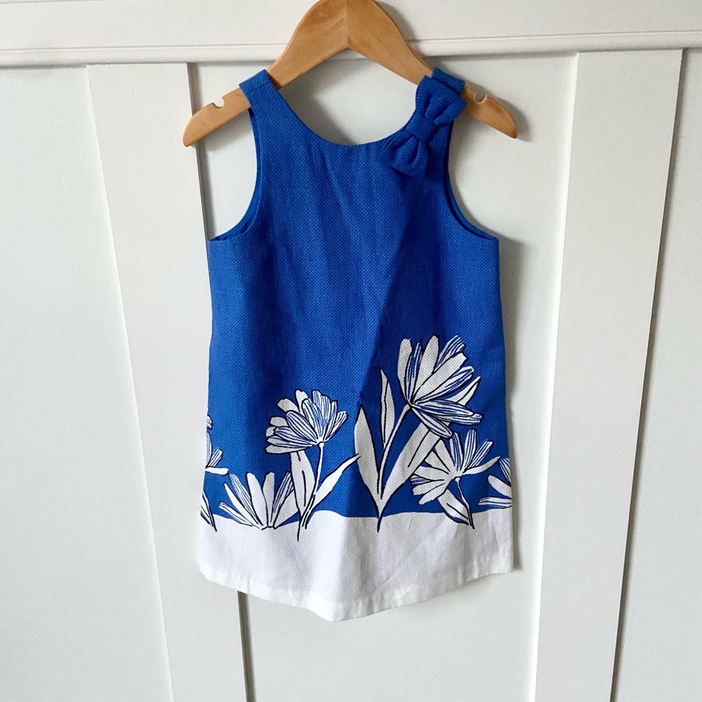 Janie and Jack Cotton Floral Nautical Straight Dress